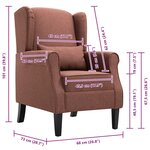 vidaXL Fauteuil marron tissu