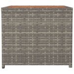 vidaXL Table à thé et dessus en bois Gris Résine tressée Acacia massif