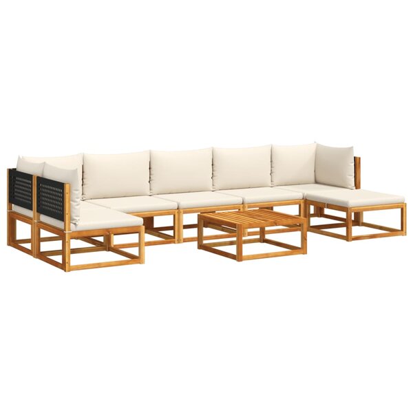 vidaXL Salon de jardin avec coussins 8 Pièces bois massif d'acacia