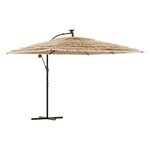 vidaXL Parasol de jardin avec LED et mât en acier marron 290x290x238cm