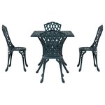 vidaXL Ensemble de tables de jardin 5 Pièces Vert Aluminium coulé