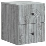 vidaXL Cabinet de chevet mural Sonoma gris 33 x 34 5 x 40 cm