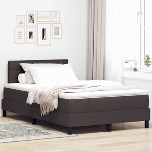 vidaXL Lit à ressorts avec matelas Marron foncé 120 x 200 cm tissu
