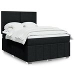 vidaXL Sommier à lattes de lit avec matelas Noir 140x190 cm Tissu