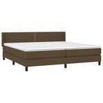 vidaXL Sommier à lattes de lit avec matelas Marron foncé 200x200 cm