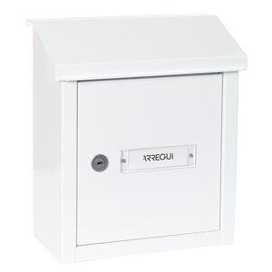 Boîte aux lettres en acier porte  mur et portail. V4091  Fente de 23 x 4 cm  Blanc