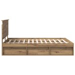vidaXL Cadre de lit Chêne artisan 150 x 200 cm Bois de pin massif