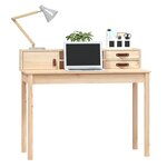 vidaXL Bureau 110x50x93 cm Bois massif Pin