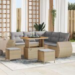 vidaXL Ensemble de canapé de jardin 8 Pièces beige et gris clair