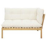 vidaXL Unité de canapé d'angle Acacia Clair et Blanc Crème