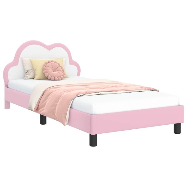 vidaXL Cadre de lit pour enfants avec tête de lit Rose 80 x 200 cm PU
