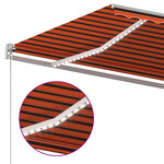 vidaXL Auvent automatique avec capteur de vent LED 4x3 m Orange marron