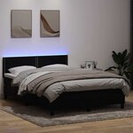 vidaXL Sommier à lattes de lit avec matelas et LED noir 160x220 cm velours