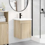 vidaXL Meuble de salle de bain avec robinet Chêne Sonoma