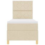 vidaXL Lit avec sommier et matelas crème 80x200 cm en tissu