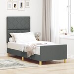 Lit vidaXL Gris Foncé 80x200 cm Tissu