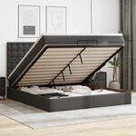 VidaXL Cadre de lit ottoman avec matelas noir 200x200 cm similicuir