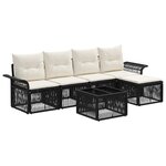 vidaXL Ensemble de canapé de jardin 6 Pièces Noir polyrotin