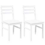 vidaXL Chaises à manger 2 Pièces blanc bois massif caoutchouc