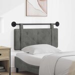 vidaXL Tête de lit suspendue Gris foncé Velours