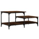 vidaXL Table basse chêne fumé 100x50 5x45 cm bois d'ingénierie