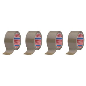Rouleau Adhésif Emballage tesaPACK PP 46µ (Support 28µ) 66m x 50mm Marron x 4 TESA