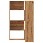 vidaXL Bibliothèque d'angle 4 niveaux chêne artisanal bois ingénierie