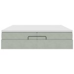 vidaXL Cadre de lit ottoman avec matelas gris clair 200x200 cm velours