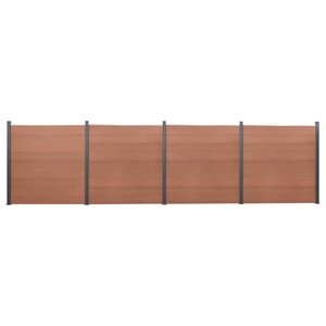 vidaXL Ensemble de panneaux de clôture marron 699x186 cm WPC
