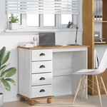 vidaXL Bureau "ASKIM" avec tiroirs Blanc 95x40x75 cm en Bois Massif de Pin