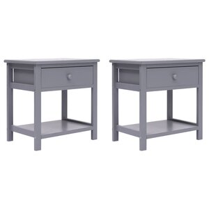 vidaXL Tables de chevet 2 Pièces Gris 40x29x42 cm Bois de Paulownia
