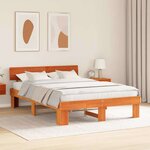 vidaXL Cadre de lit Marron cire 140 x 200 cm Bois massif en pin
