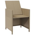 vidaXL Chaises de jardin avec tabourets lot de 2 Résine tressée Beige