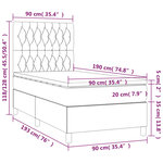 vidaXL Sommier à lattes de lit avec matelas Taupe 90x190 cm Tissu