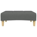 vidaXL Canapé-lit à 2 places avec repose-pied gris foncé tissu