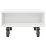 vidaXL Table d'appoint avec roues Blanc 50 5 x 50 x 30 cm