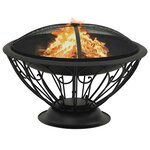 vidaXL Foyer avec tisonnier 75 cm XXL Acier