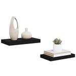 vidaXL Étagères murales flottantes 2 Pièces noir 40x23x3 8 cm MDF