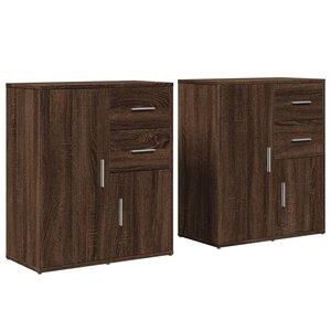 vidaXL Buffets 2 Pièces chêne marron 60x31x70 cm bois d'ingénierie