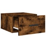 vidaXL Tables de chevet murales 2 Pièces chêne fumé 35x35x20 cm