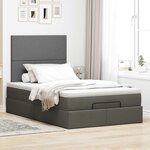 vidaXL Cadre de lit ottoman avec matelas gris foncé 120x200cm tissu