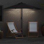 vidaXL Parasol de jardin Noir 294 x 150 x 224 cm Polyester et Acier