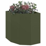 vidaXL Jardinière d'Angle Vert olive 45 x 45 x 50 cm Acier