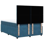 vidaXL Sommier à lattes de lit et matelas Bleu foncé 140x190cm Velours