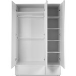 Armoire IMAGE 60B - blanc mat - 3 portes + 2 tiroirs - 121 6 x 191 x 55 cm