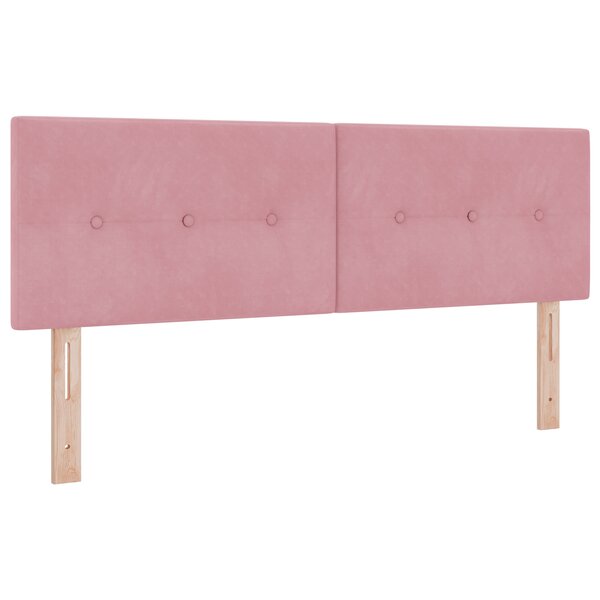 Tête de lit capitonnée rose 140 cm en velours