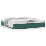 VidaXL Cadre de lit ottoman avec matelas vert foncé 180x200 cm velours