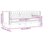 vidaXL Ensemble de canapé Chesterfield 3 Pièces crème similicuir