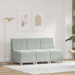 vidaXL Unité de Sofa Modulaire Sans Accoudoirs 3 Pièces Gris clair