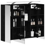 vidaXL Armoire Miroir de Salle de Bain Chêne noir 80 x 14.5 x 70 cm